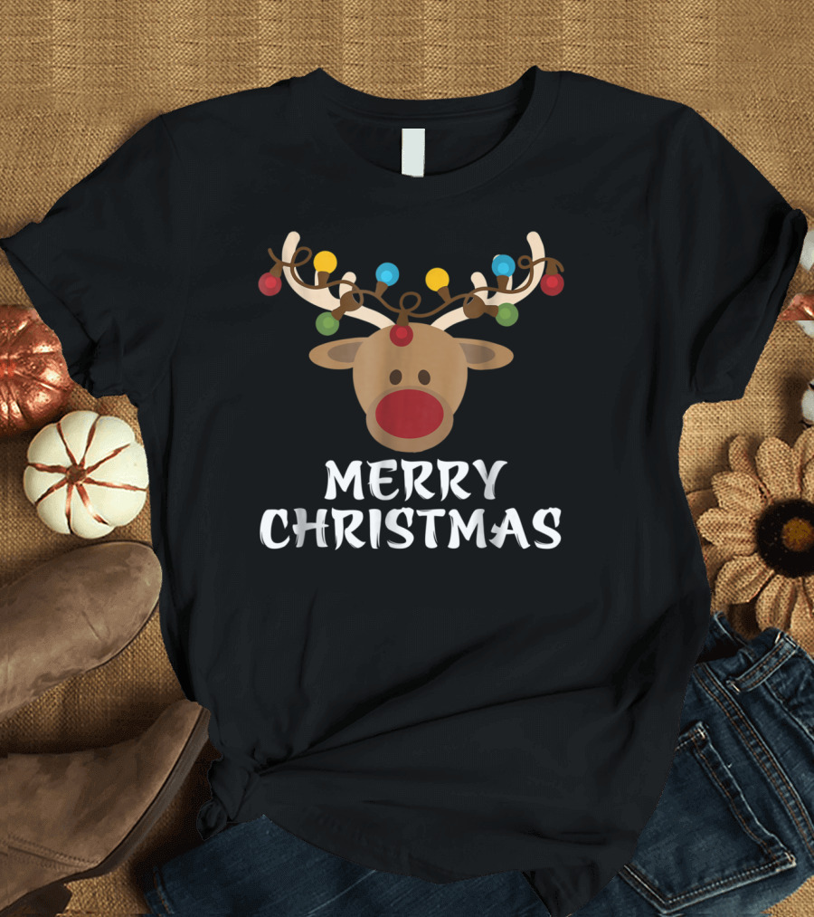 Merry Christmas Reindeer Lights Matching Group Set6 T-Shirt