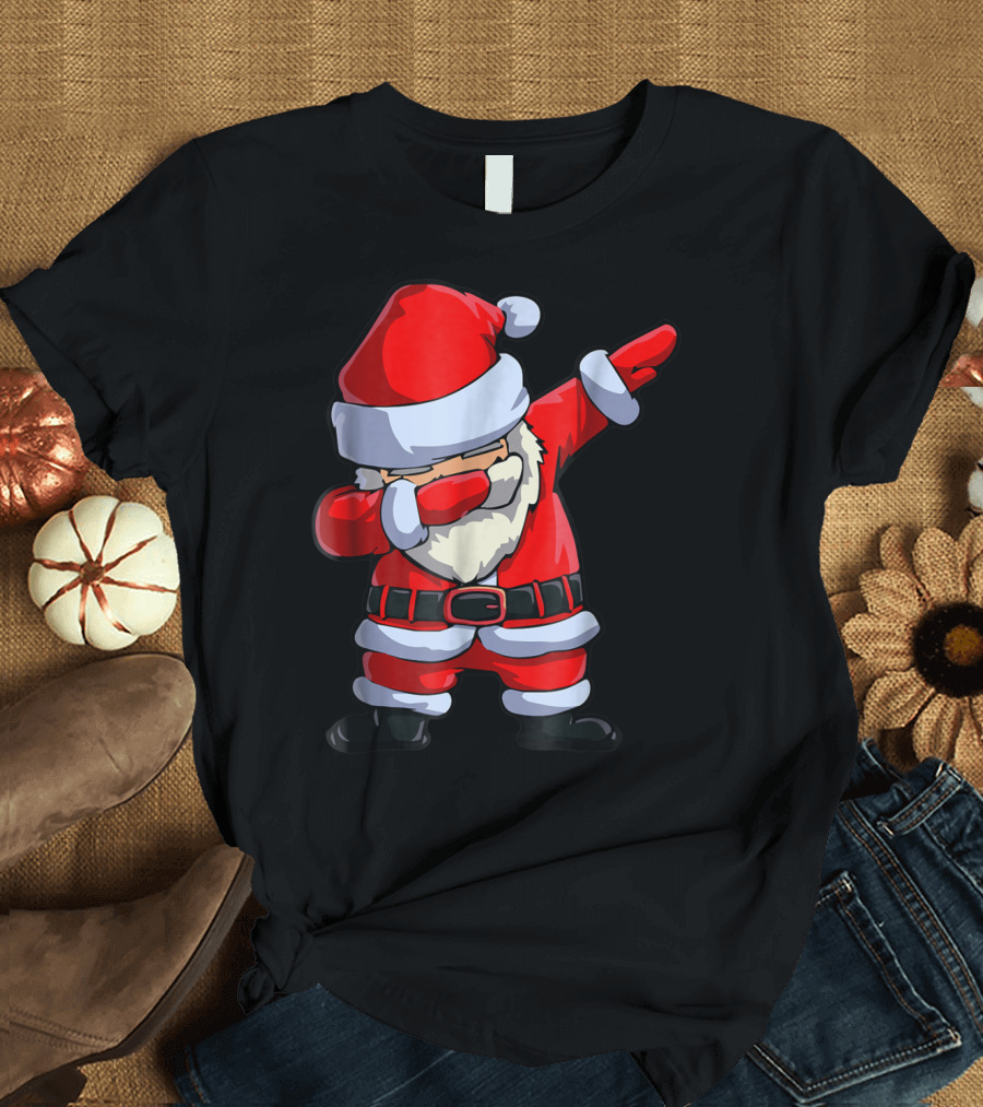 Christmas Dabbing Santa Kids Xmas Tees9 Iconic Festive Dance Motif T-Shirt