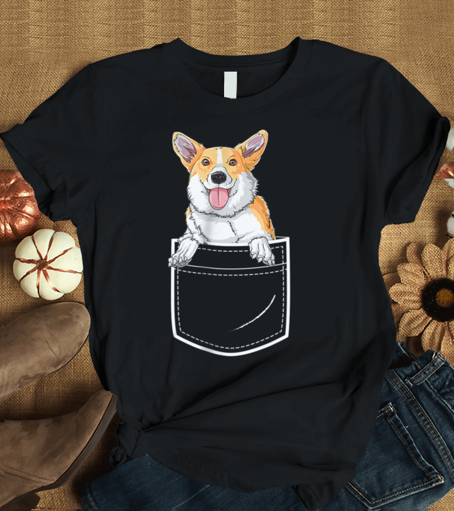 Corgi Puppy in Your Front Pocket for Men T-Shirt