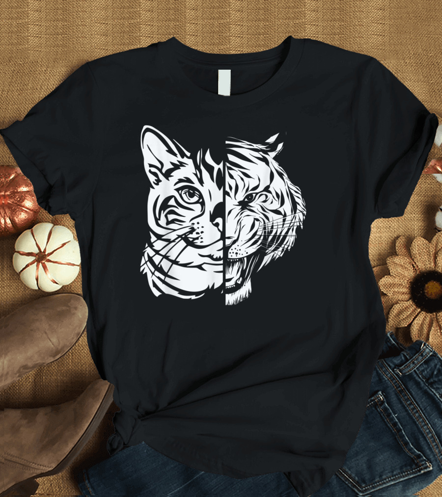 Funny Cat Lover Bengal Cat Shadow Bengal Tiger Fusion T-Shirt