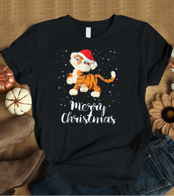 T-Shirt: Merry Christmas Tiger Funny Christmas Matching Family Group T-Shirt Merry Christmas Tiger Funny Christmas Matching Family Group T-Shirt