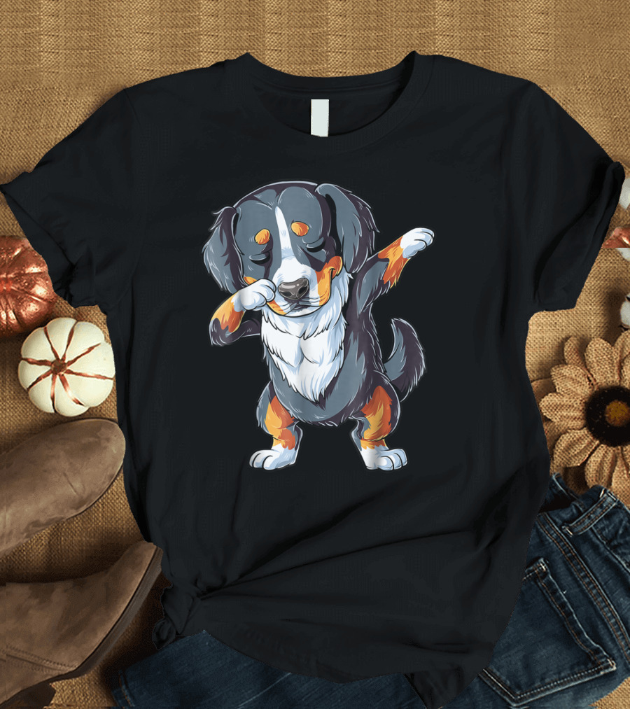 Dabbing Bernese Mountain Dog Kids Dab 14 T-Shirt