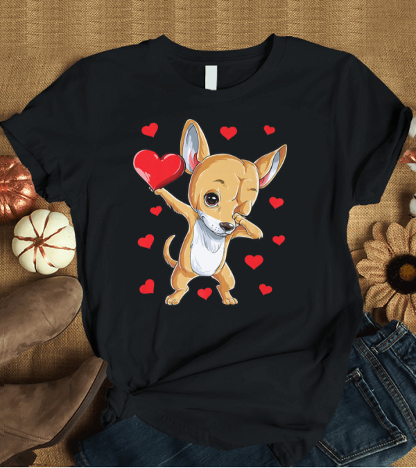 T-Shirt: Dabbing Chihuahua Valentines Day Dog Lover Heart Boys4 T-Shirt Dabbing Chihuahua Valentines Day Dog Lover Heart Boys4 T-Shirt