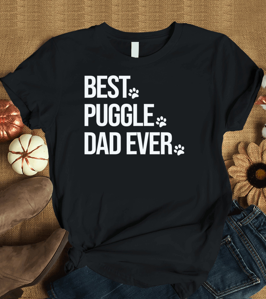 Best Puggle Dad Ever Paws T-Shirt
