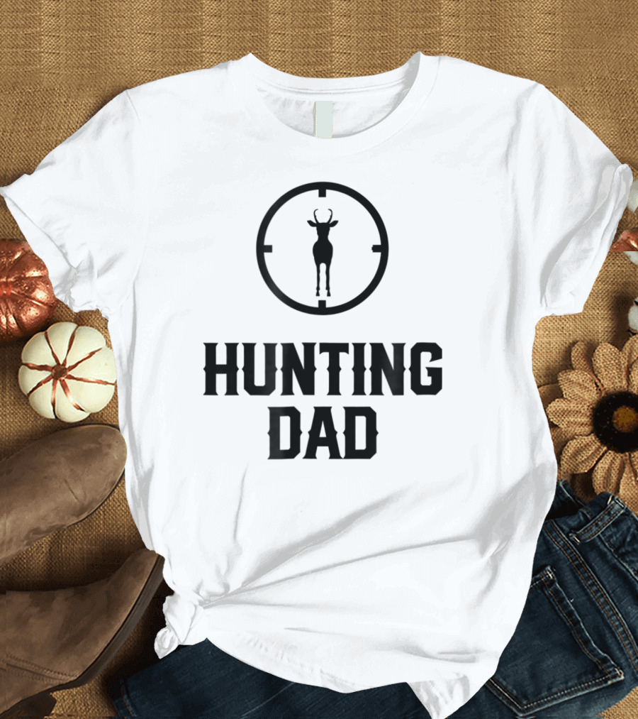 Hunting Dad Deer Silhouette Target Men's T-Shirt