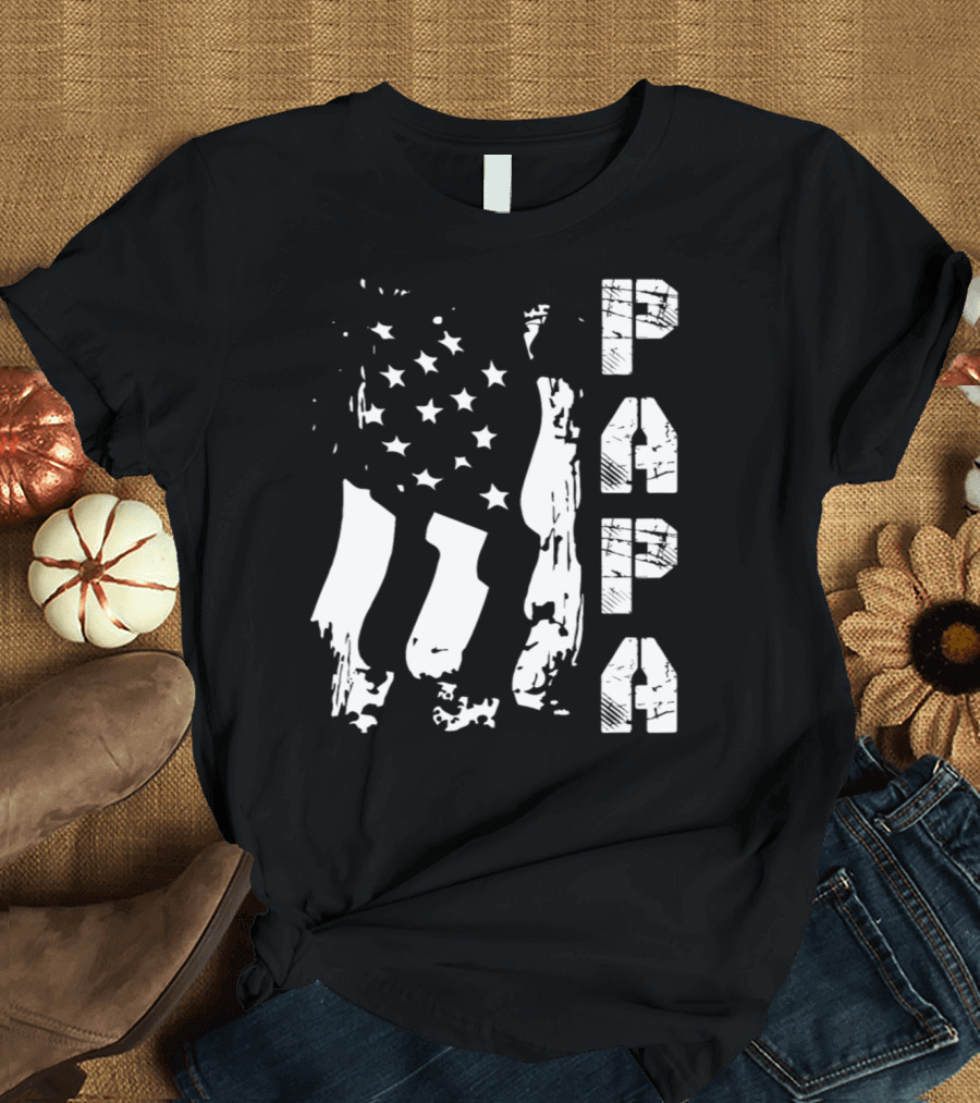 Papa Flag Father's Day S61 USA T-Shirt