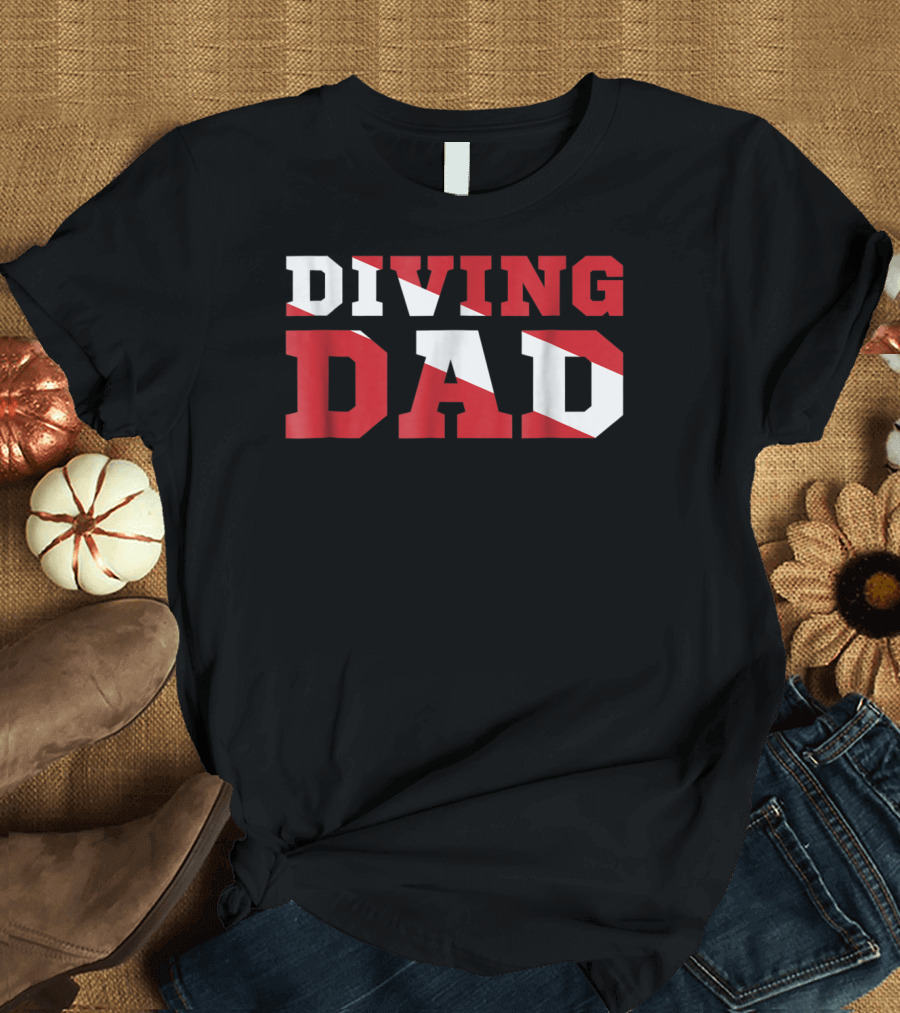 Diving Dad Scuba Flag T-Shirt