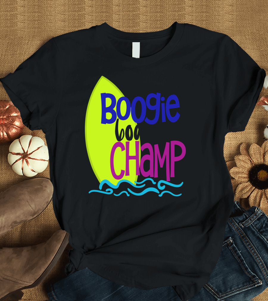 Boogie Boardin' Champ Surfing Summer Dad43 T-Shirt