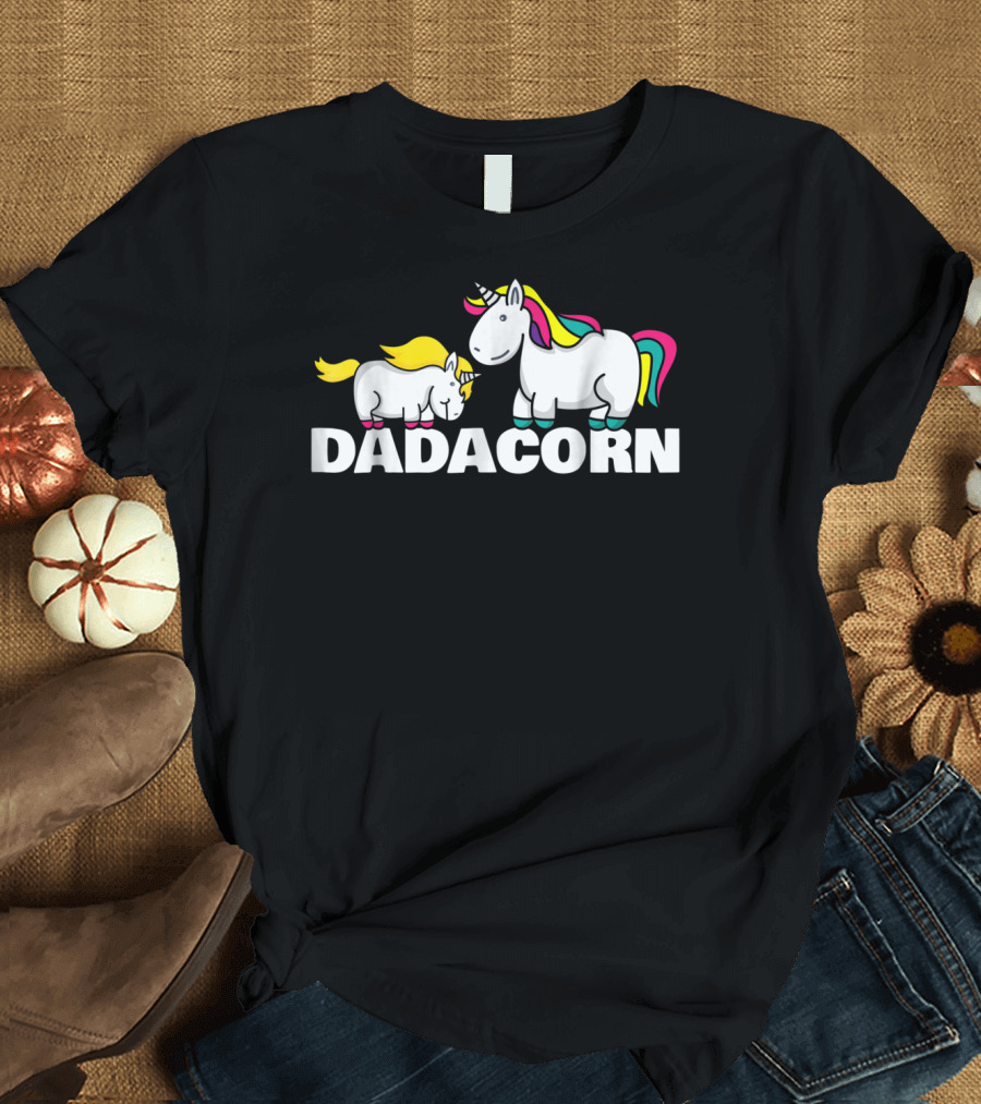 Dadacorn Funny Unicorn Best Dad with Colorful Mane T-Shirt