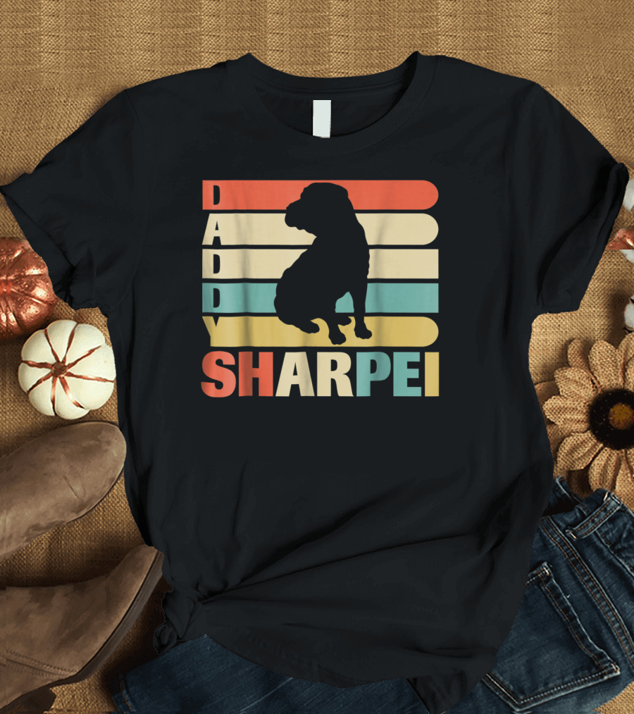 Daddy Sharpei Vintage Love Dog43 Retro T-Shirt
