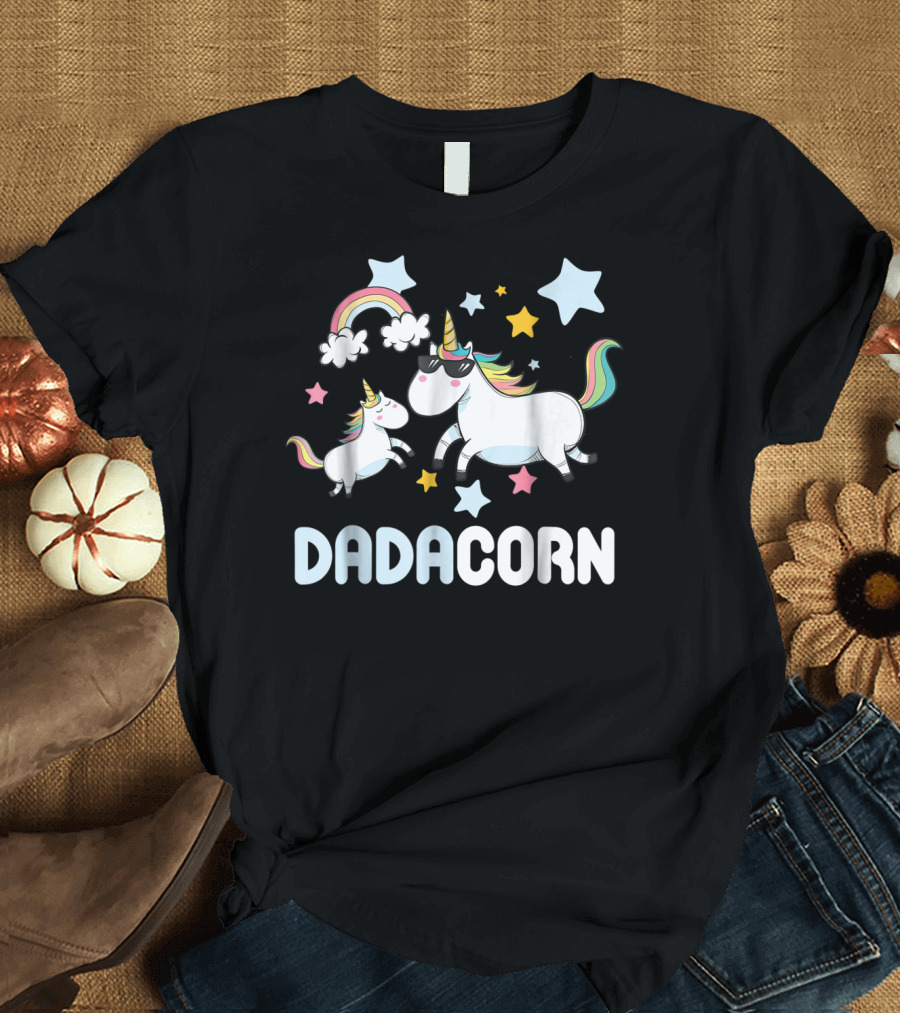 Dadacorn Unicorn with Stars and Rainbow T-Shirt