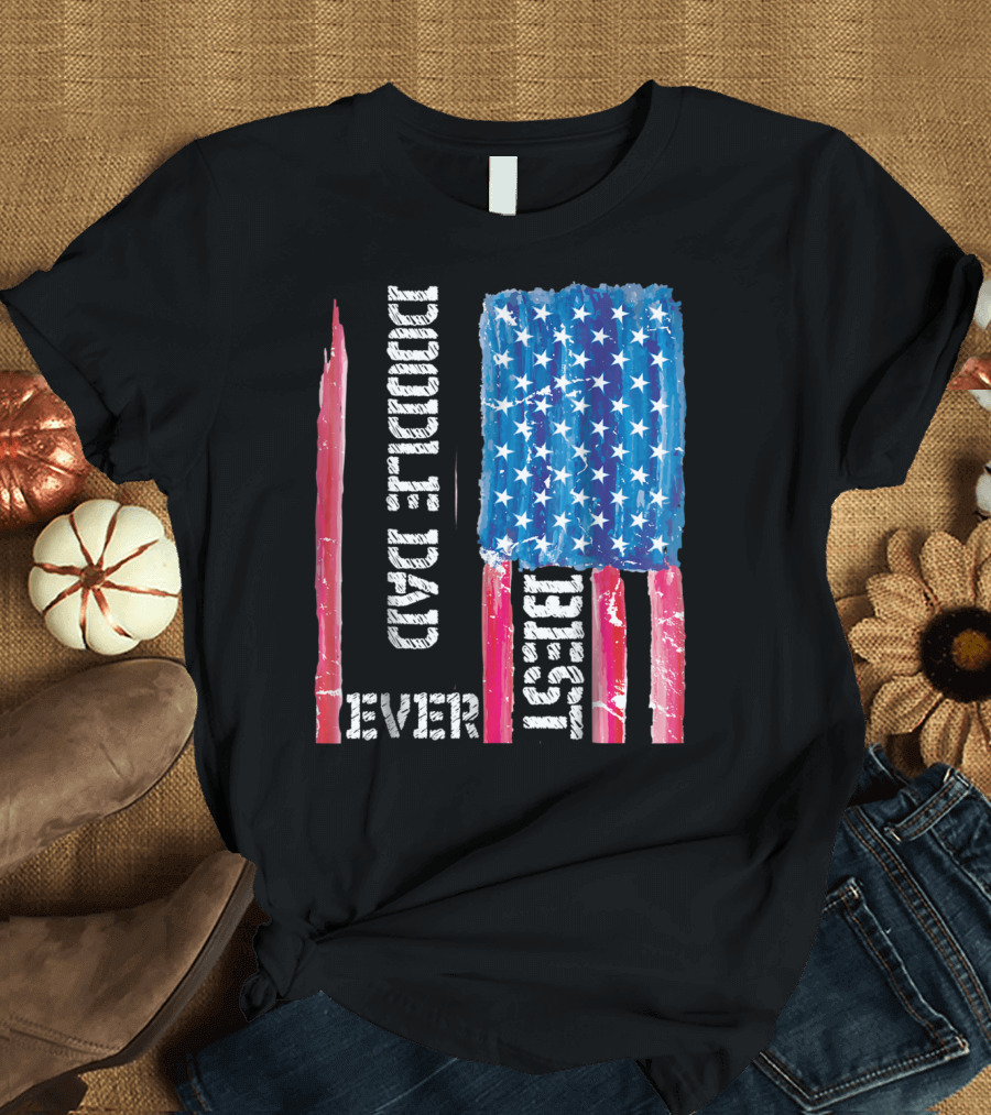 Best Doodle Dad Ever American Flag Distressed Patriotic T-Shirt