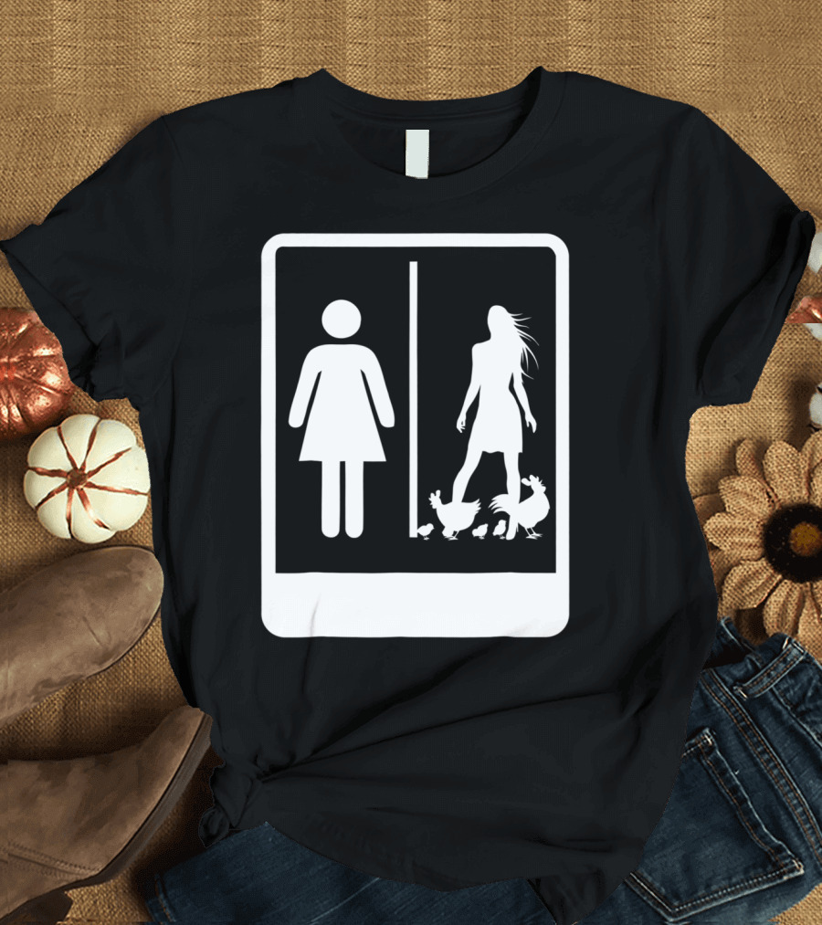 Chicken Dad Funny Rooster My Wife Farmers43 Silhouette Duo with Chickens T-Shirt