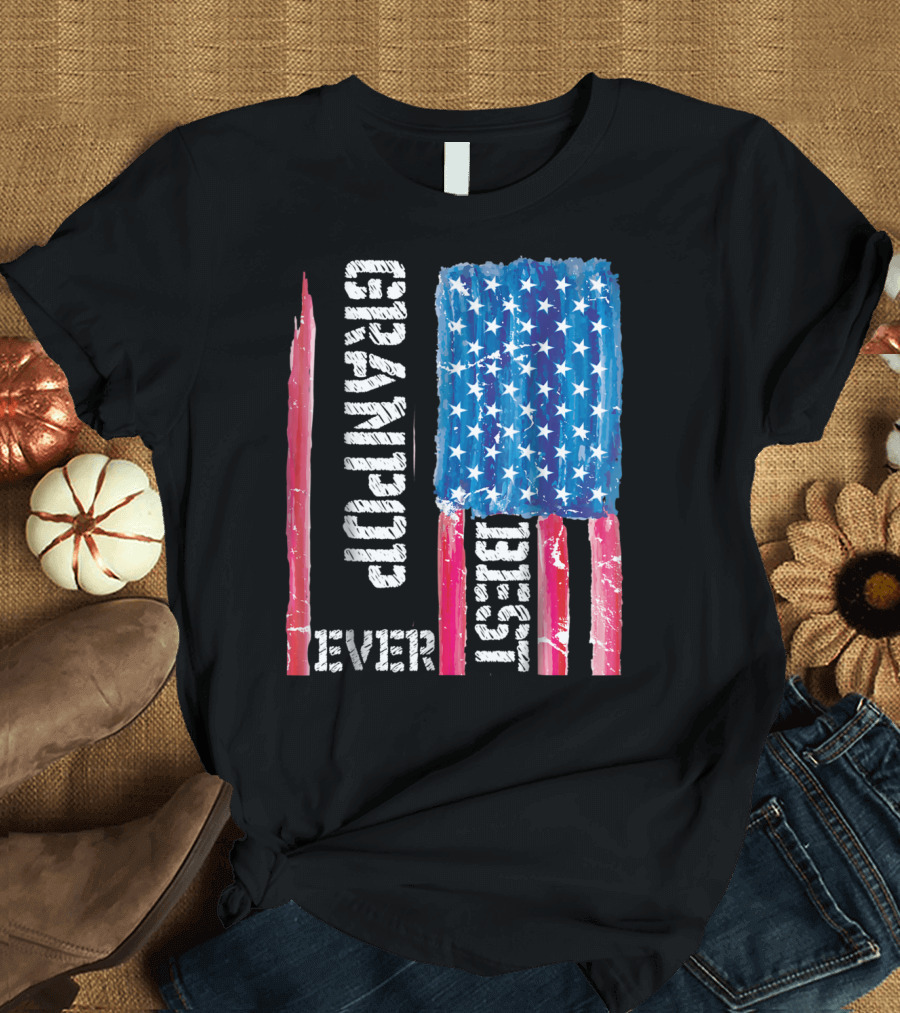 Best Grandpop Ever American Flag Grandfather Patriotic T-Shirt