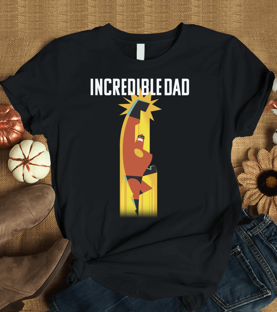 Incredible Dad Disney Pixar Incredibles 2 Dad Powers Superhero Action T-Shirt