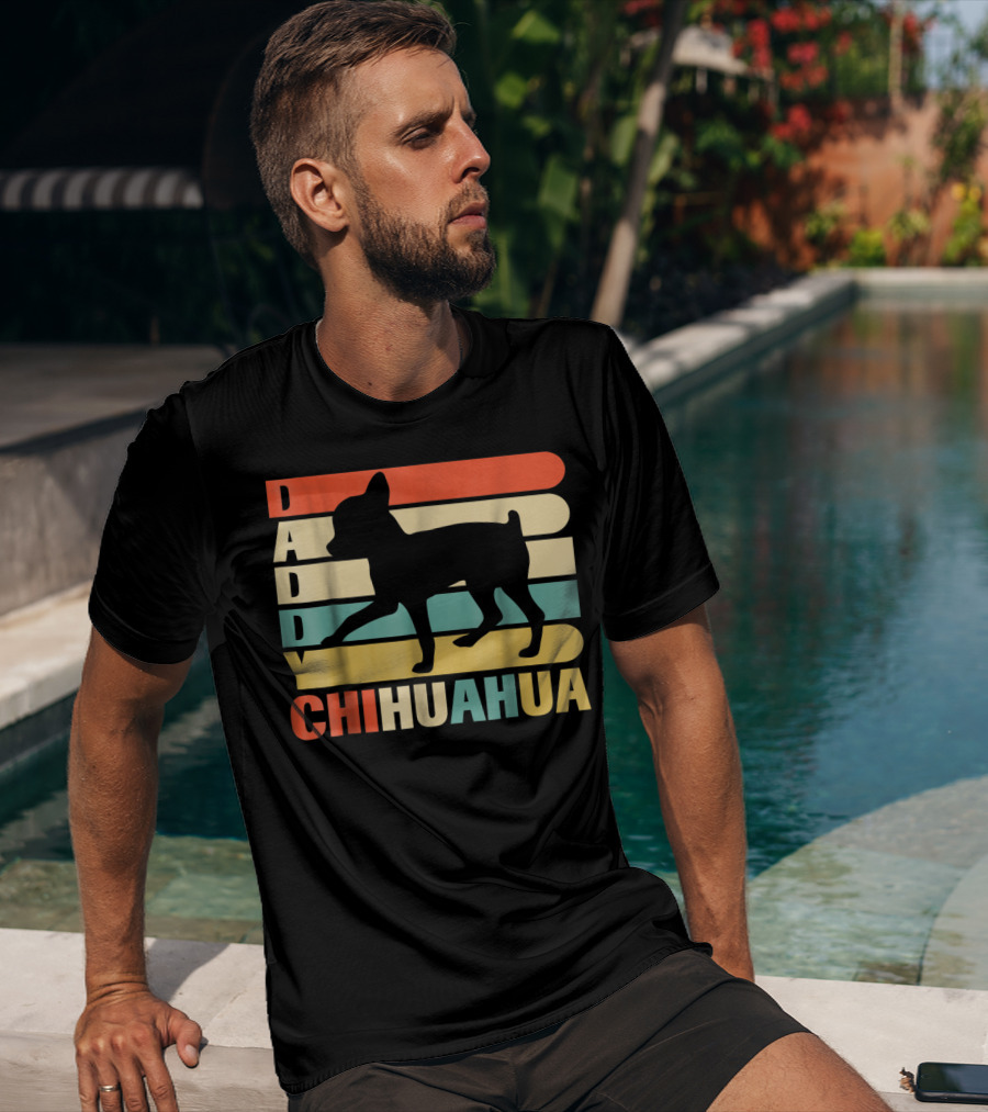 Daddy Chihuahua Vintage Love Dog80 Retro T-Shirt