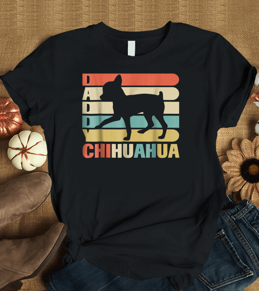 Daddy Chihuahua Vintage Love Dog80 Retro T-Shirt