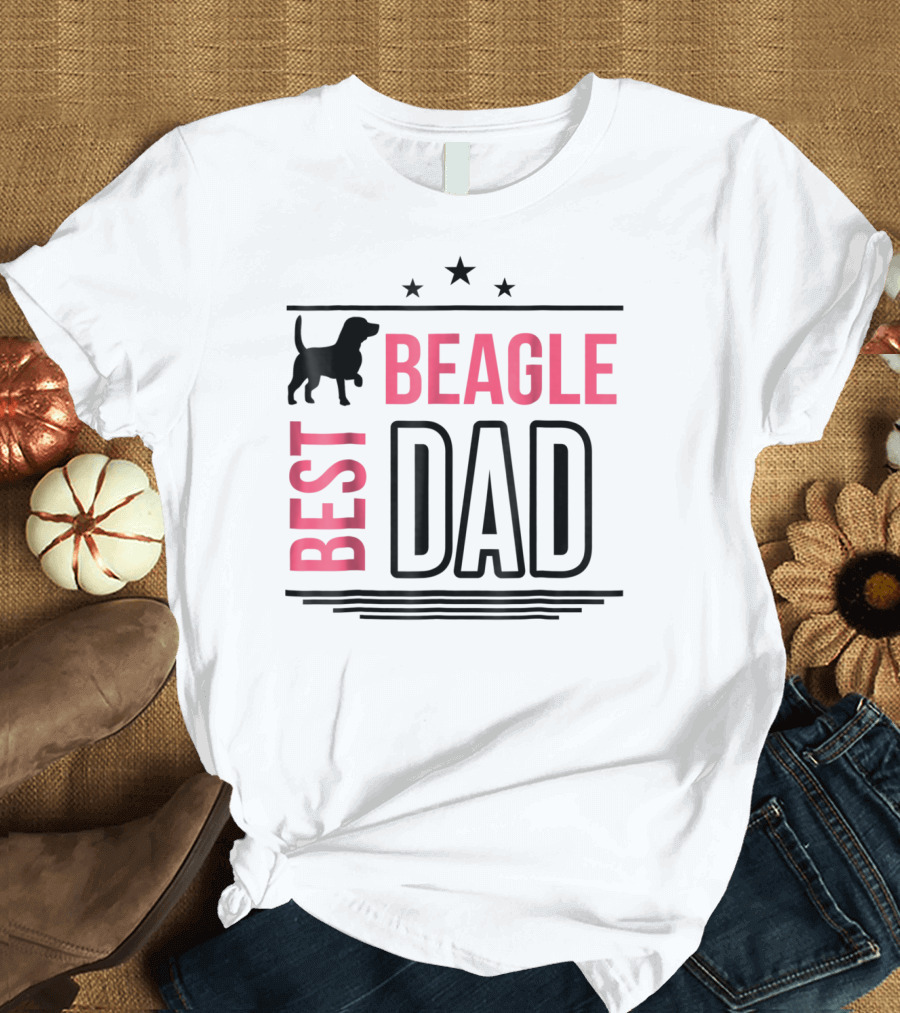 BEST BEAGLE DAD SILHOUETTE STARS T-Shirt