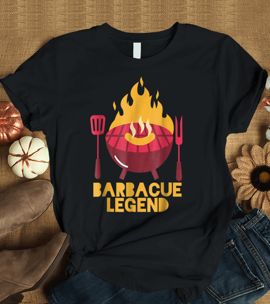 Barbecue Legend Hot BBQ Flaming Grill Grilling Dad62 T-Shirt