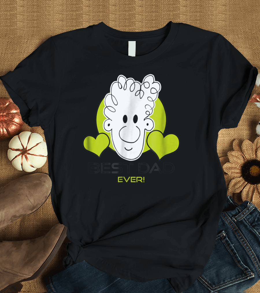 Best Dad Ever Cartoon Heart T-Shirt