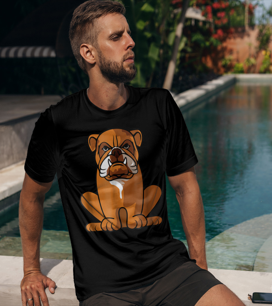 Bulldog Sitting And Waiting For The Holidays To Come T-Shirt