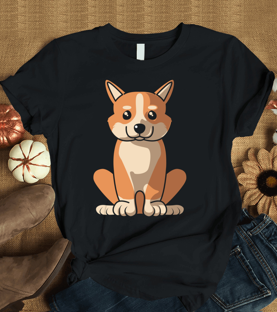 Corgi Sitting Waiting for Holidays 34 Cute Dog T-Shirt