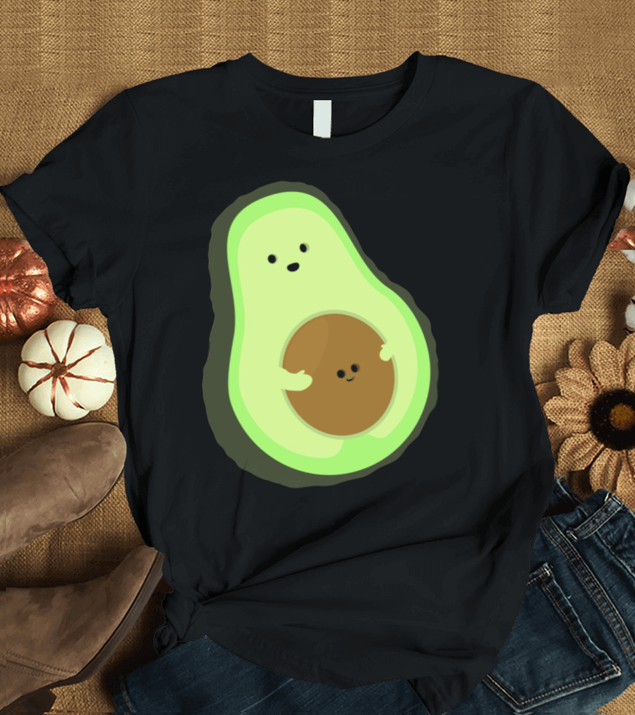 Cute LOL Avocado Pregnant Mom with Baby Seed T-Shirt