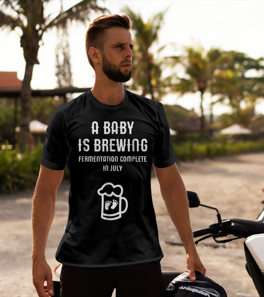 A Baby Is Brewing Fermentation Complete In July Footprint Beer Mug T-Shirt