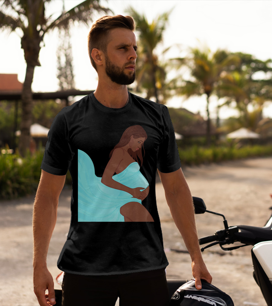 Pregnancy Black Girl Magic African Queen Mom57 T-Shirt