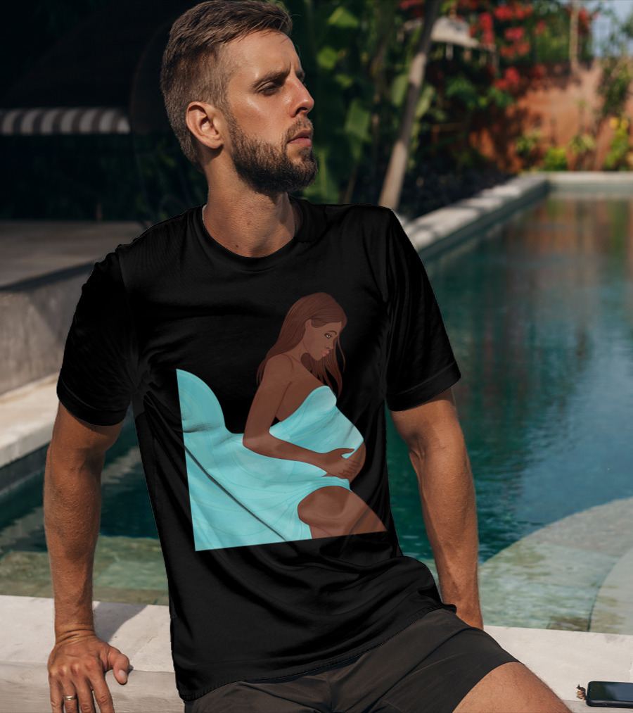 Pregnancy Black Girl Magic African Queen Mom57 T-Shirt