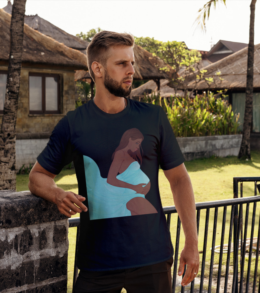 Pregnancy Black Girl Magic African Queen Mom57 T-Shirt