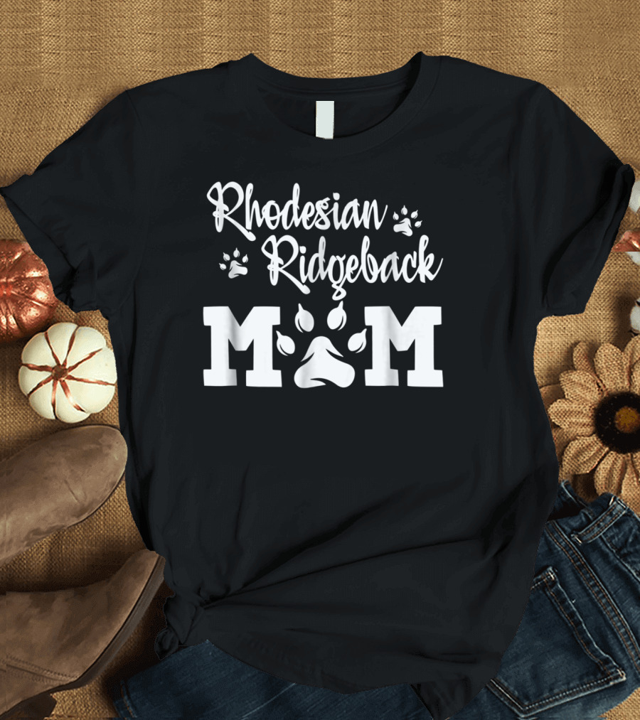 Rhodesian Ridgeback Mom Paw Prints T-Shirt