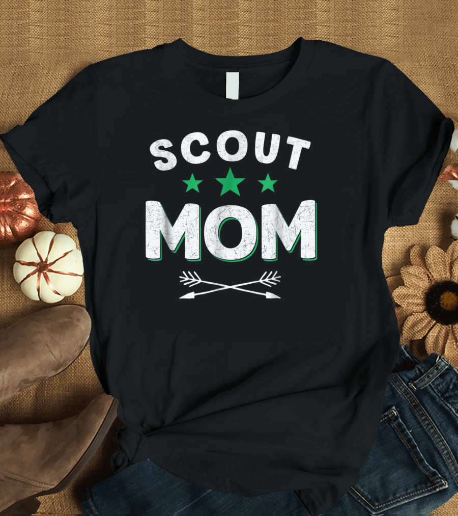 Scout Mom with Stars and Arrows Camping Scouting T-Shirt