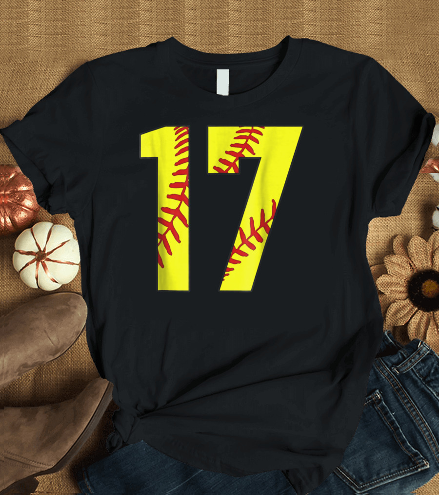 Softball Mom 17 Jersey Player Fan T-Shirt