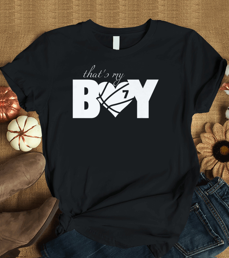 That's My Boy 7 Basketball Heart Design for Mom and Dad T-Shirt