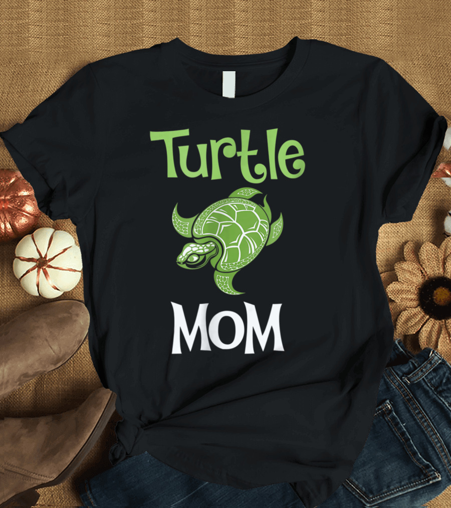 Turtle Mom Green Tortoise T-Shirt