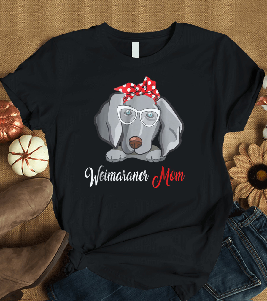 Weimaraner Mom Glasses Polka Dot Birthday T-Shirt