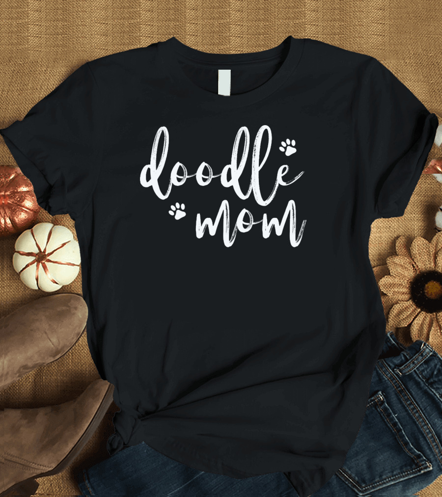 Doodle Mom For Dog Golden Doodle Lovers Paw Print Pullover T-Shirt