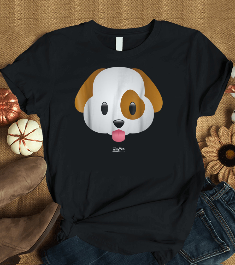 Puppy Emoji Dog Emoji TeesHive Dog Mom Dad T-Shirt