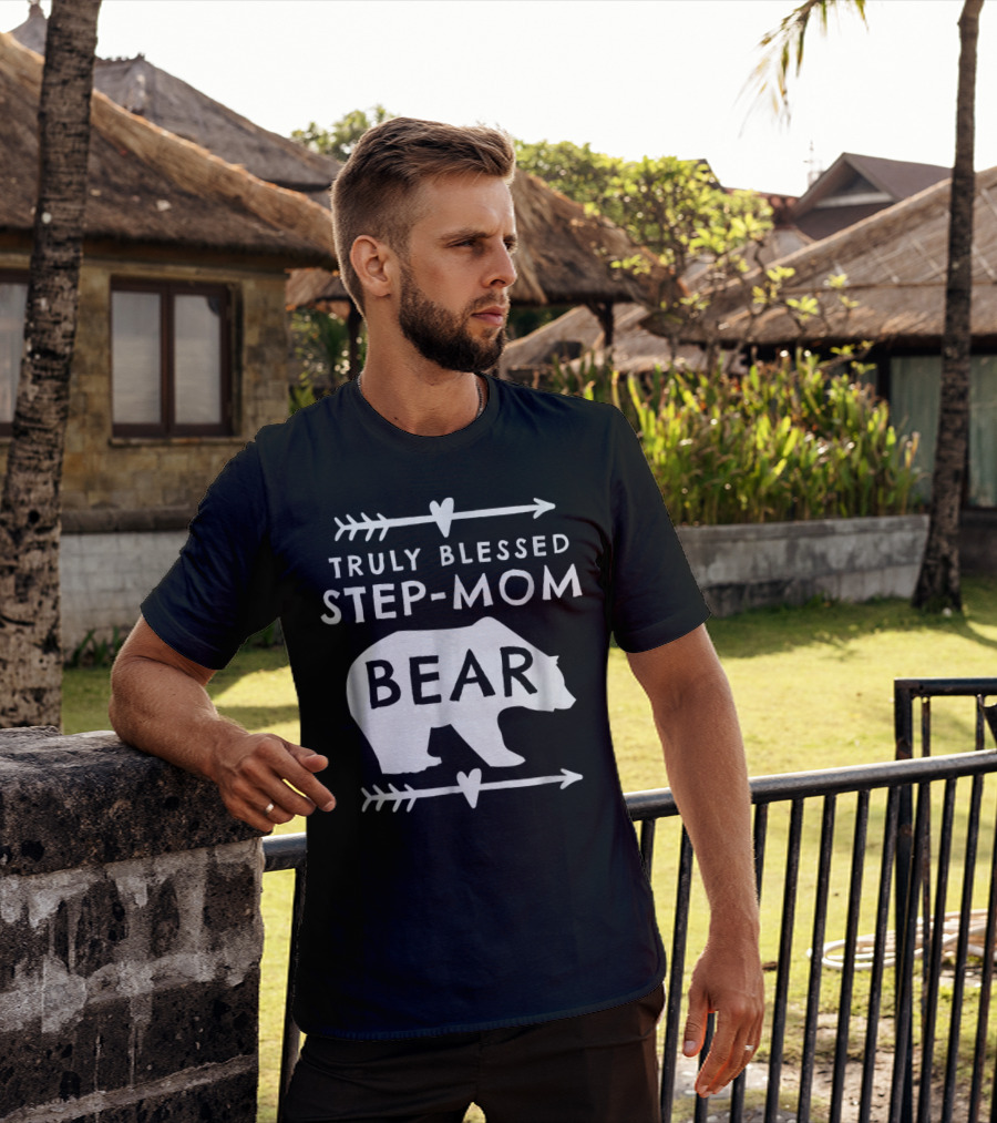 Truly Blessed Step-Mom Bear Silhouette With Arrow Accents T-Shirt