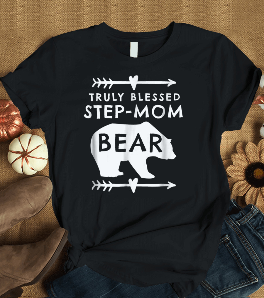 Truly Blessed Step-Mom Bear Silhouette with Arrow Accents T-Shirt