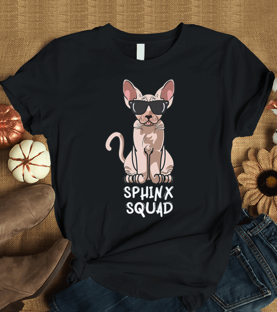 Sphynx Cat Lovers Cat Mom Sphinx Squad Holiday Greetings T-Shirt