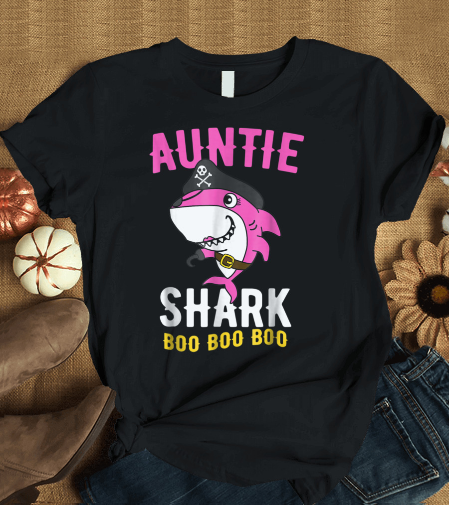 Auntie Pirate Shark Boo Boo Boo T-Shirt