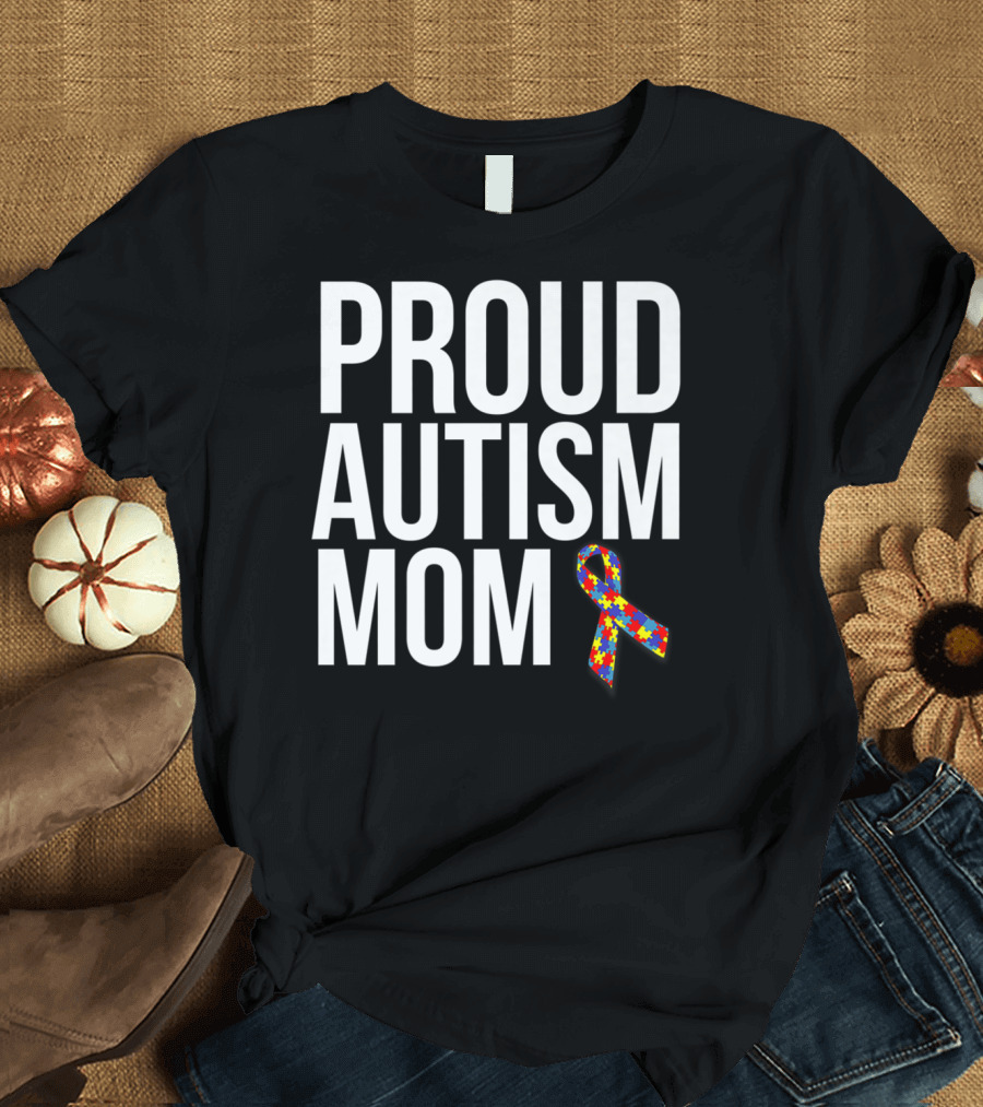 Proud Autism Mom Puzzle T-Shirt