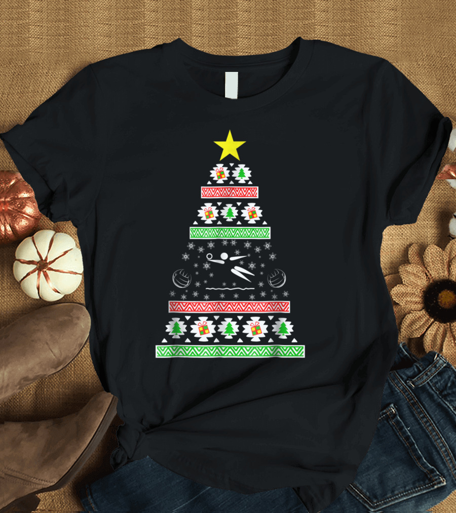 Beach Volleyball Ugly Christmas Tree Dad33 T-Shirt