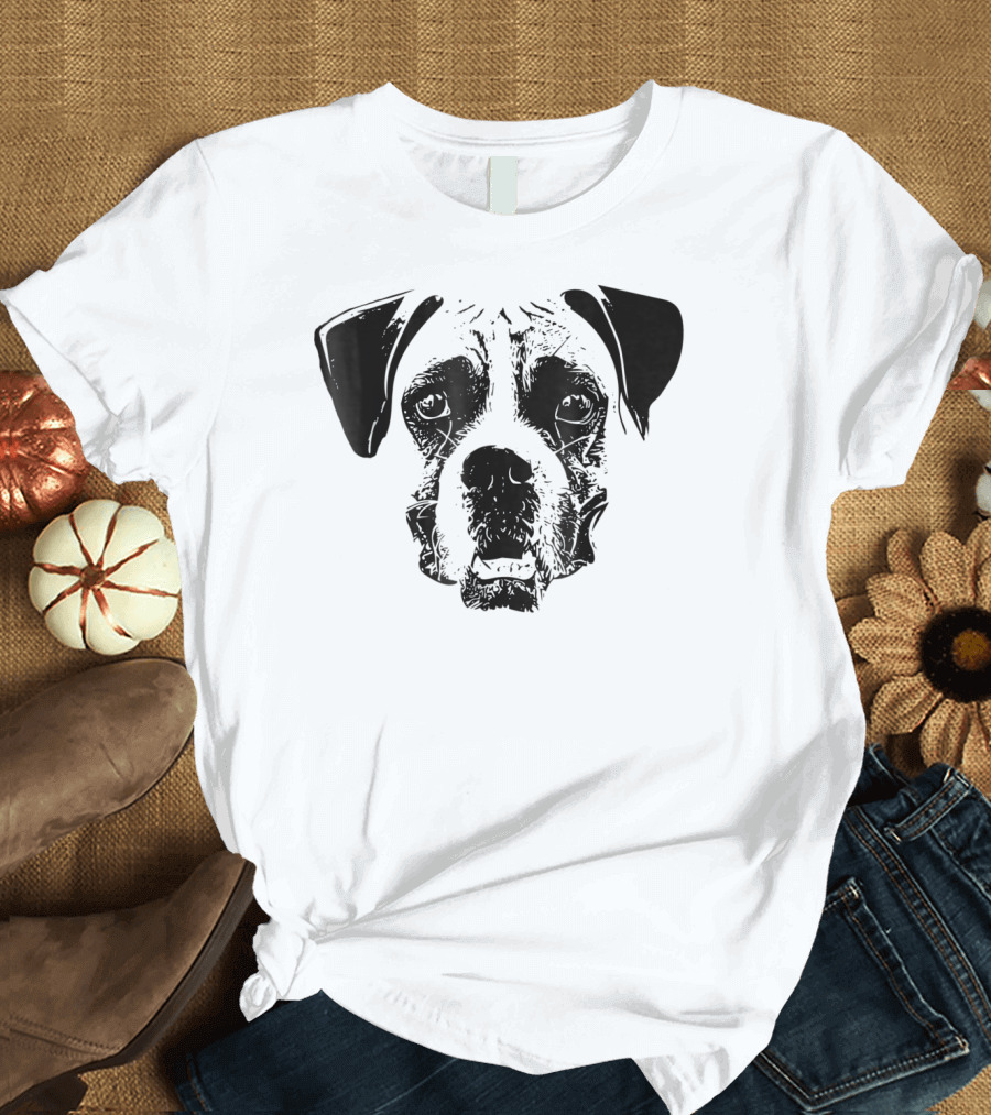 Boxer Dog Face Dog Mom or Dad Boxer Dog Face T-Shirt