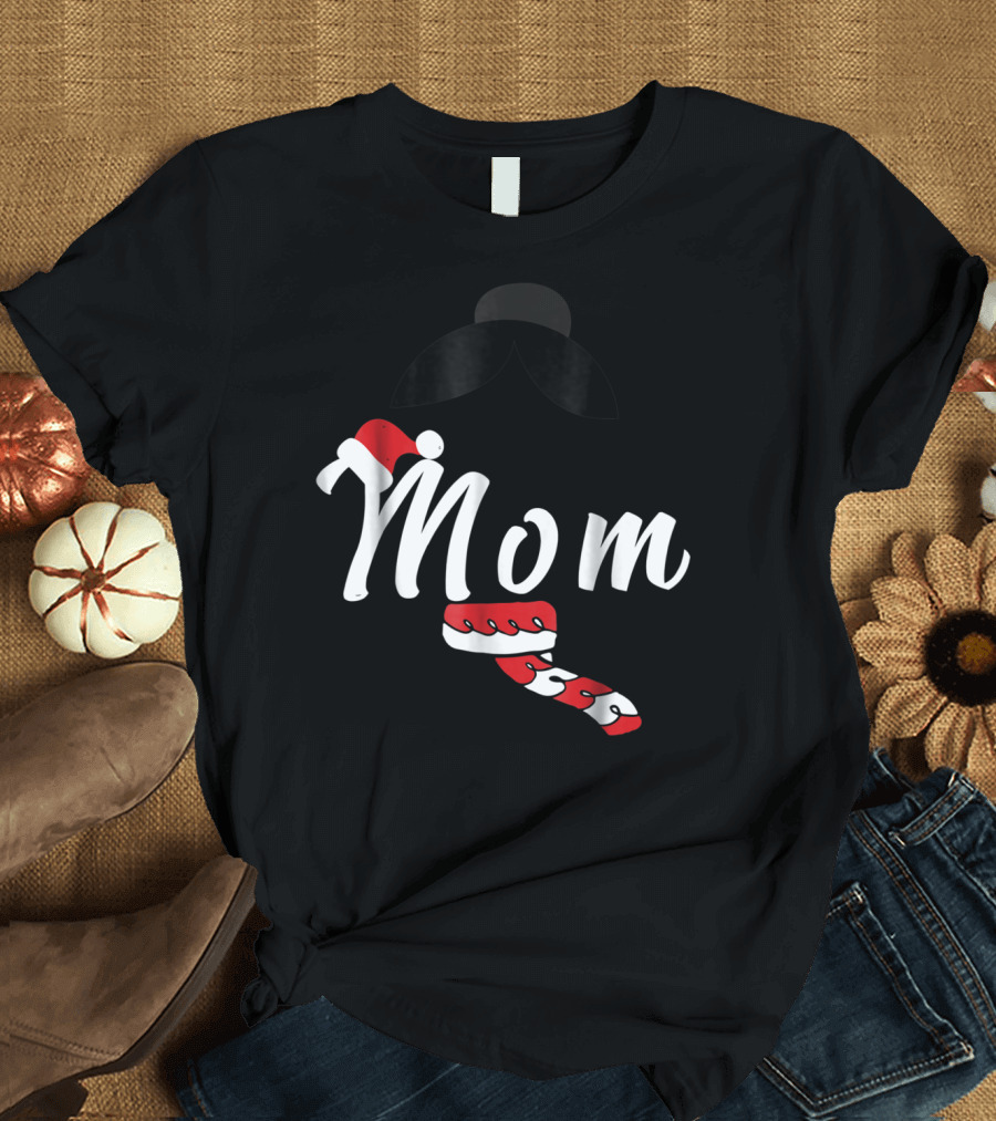 Cool Mom Christmas Santa Hat Candy Cane Family Matching Holiday T-Shirt