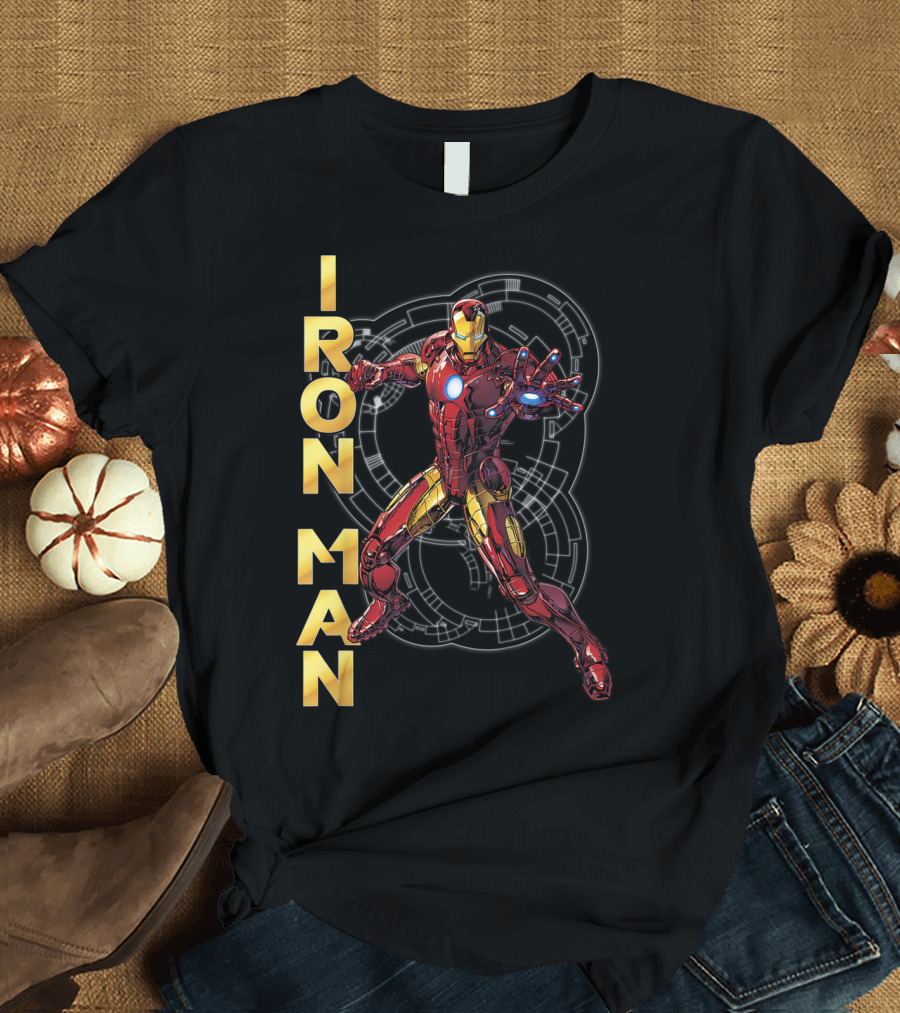 Marvel Avengers Assemble Iron Man Tech Suit Blueprint T-Shirt
