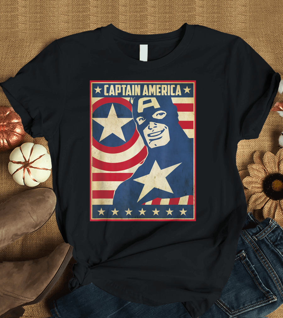 Captain America Avengers Patriotic Star Icon T-Shirt