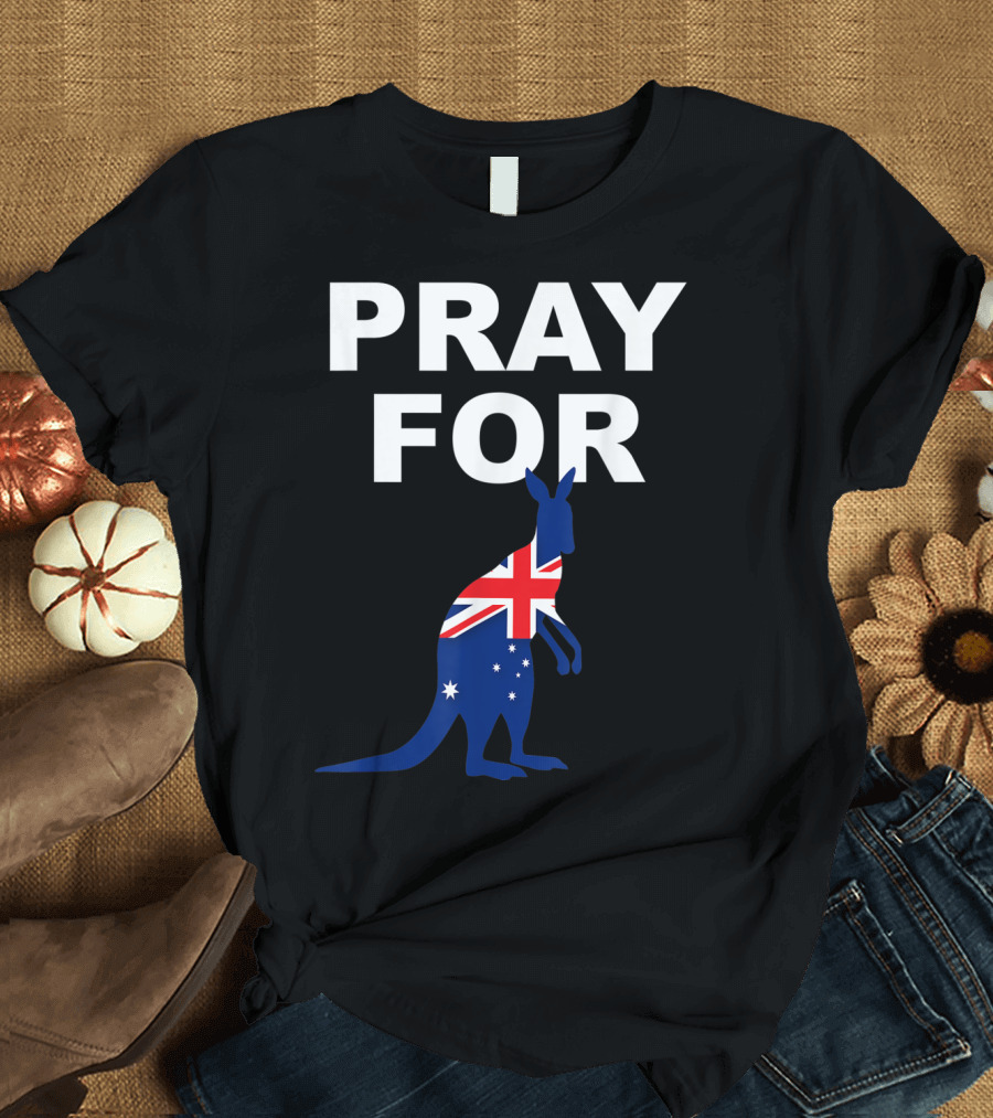 Pray For Australia Rain Save Animals Kangaroo Flag T-Shirt